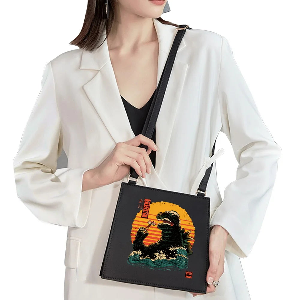 Japanese Diagonal Bag Funny Cat Pattern Woman Shoulder Bag