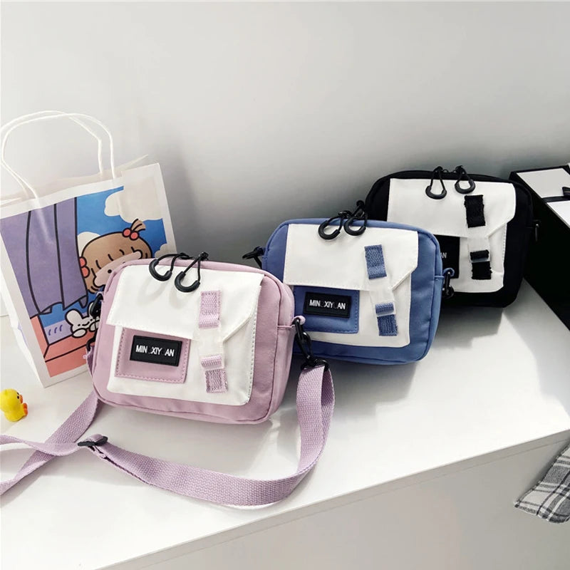 Japanese Style Canvas Shoulder Bag Crossbody Bag Women Small Messenger Bag