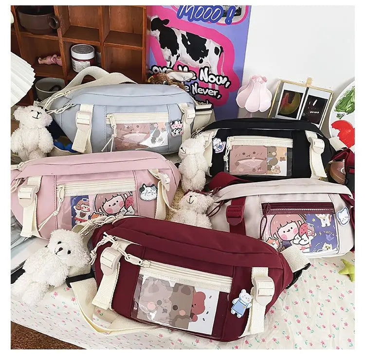 Japanese Chest Bag Cross Body Versatile Canvas Waist Bag