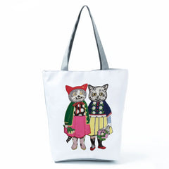 Cat Women Handbags Print Lady Totes Big Capacity Shoulder Bag
