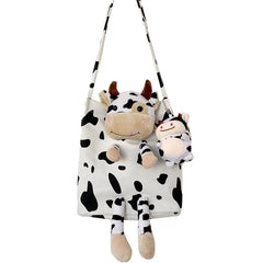 Japanese Style Ins Harajuku Cow Doll Women's Handbags Shoulder Bag