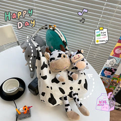Japanese Style Ins Harajuku Cow Doll Women's Handbags Shoulder Bag