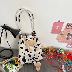 Japanese Style Ins Harajuku Cow Doll Women's Handbags Shoulder Bag