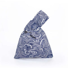 Japanese Style Cotton Knot Wrist Bag Top Handle Tote Purses