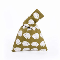 Japanese Style Cotton Knot Wrist Bag Top Handle Tote Purses