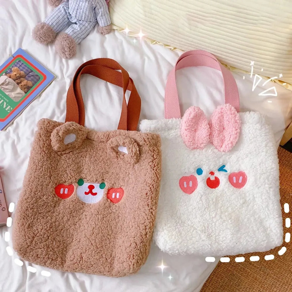 Japanese Women Plush Handbag Cartoon Shoulder Bags
