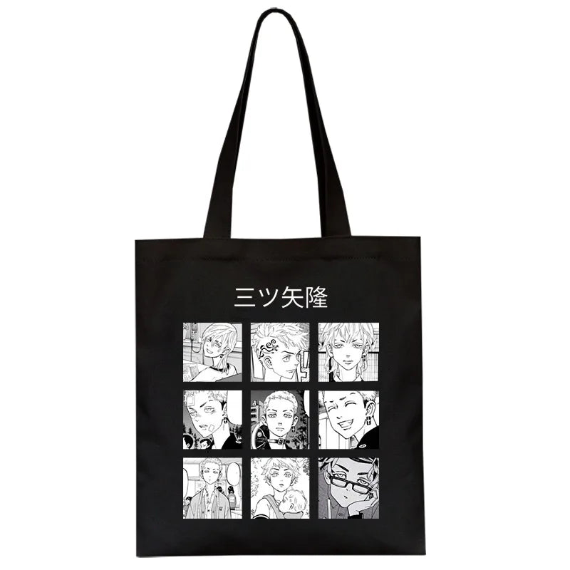 Y2K Tokyo Avenger Print Canvas Bag Goth Punk Women Shoulder Bag