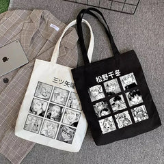 Y2K Tokyo Avenger Print Canvas Bag Goth Punk Women Shoulder Bag