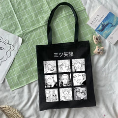 Y2K Tokyo Avenger Print Canvas Bag Goth Punk Women Shoulder Bag