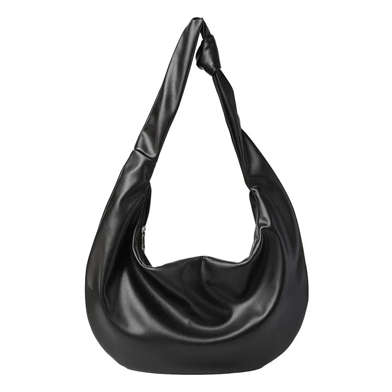 Japanese Retro Dumpling Bag Soft Leather Shoulder Bag