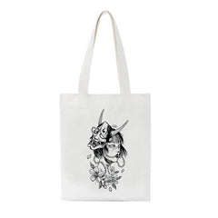 Japanese Gothic Waves Y2K Canvas Bag