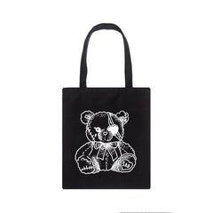 Japanese Gothic Waves Y2K Canvas Bag
