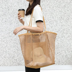 Japanese Mesh Fishing Net Canvas Handbag