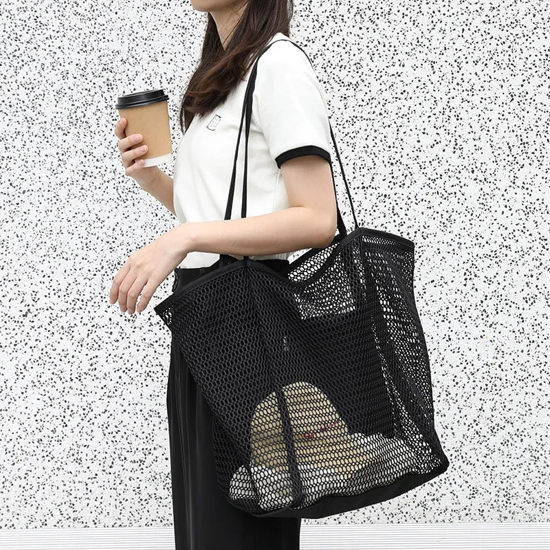 Japanese Mesh Fishing Net Canvas Handbag
