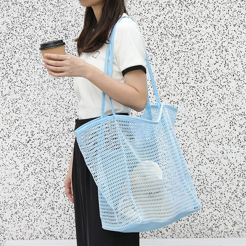 Japanese Mesh Fishing Net Canvas Handbag