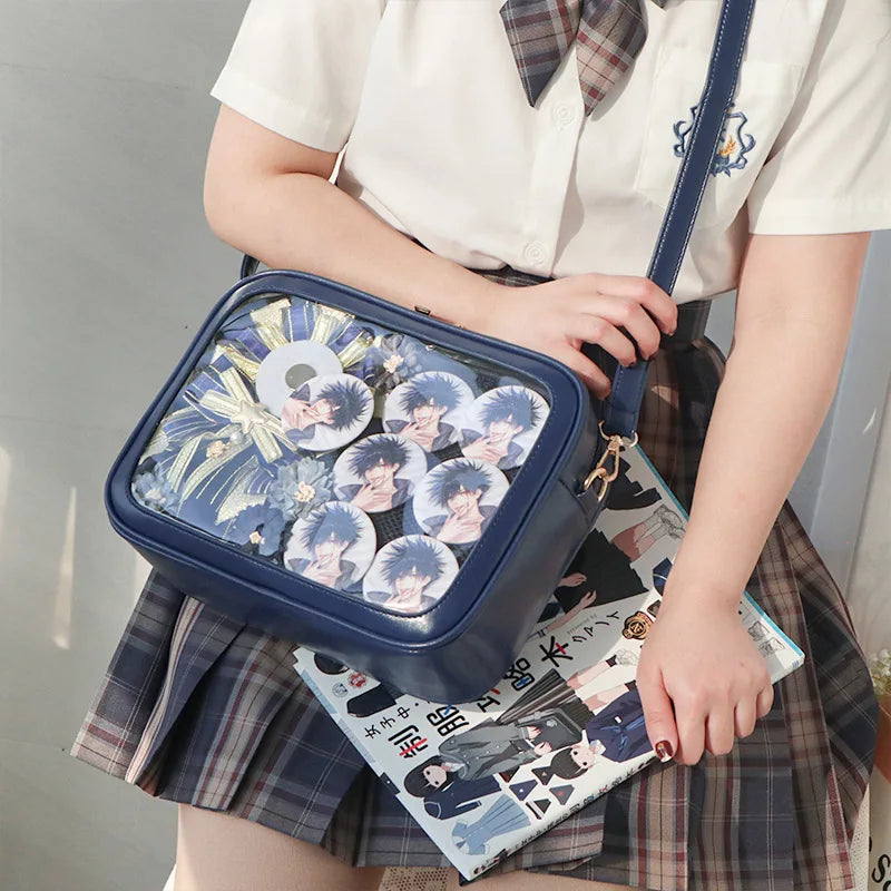 Japanese PU Transparent Small Square Bag for Women