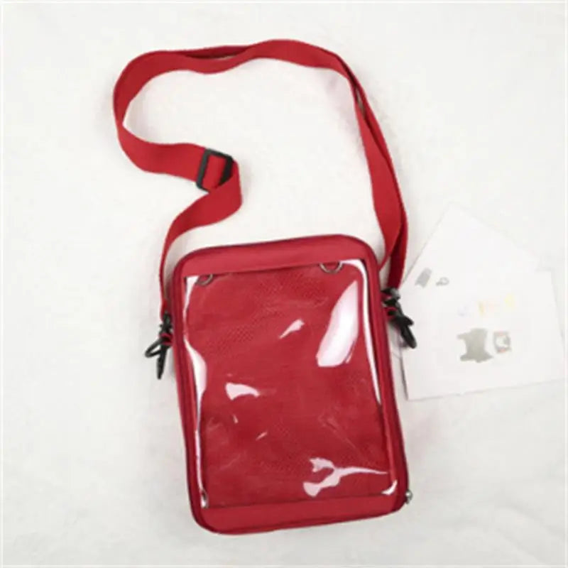 Japanese Transparent Small Square Diagonal Ita Bag One Shoulder Canvas Handbag