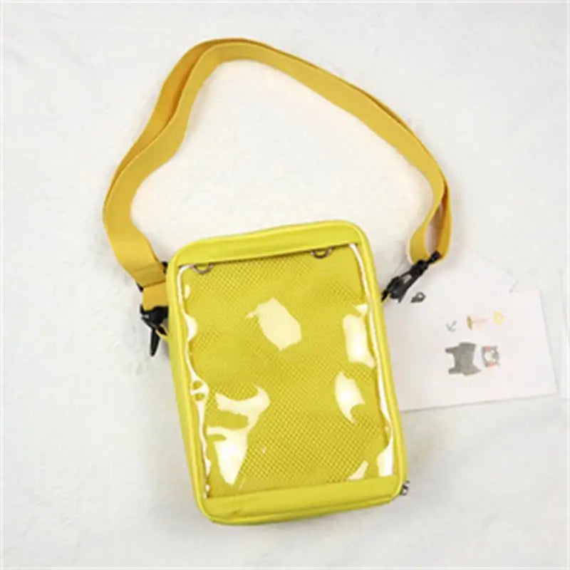 Japanese Transparent Small Square Diagonal Ita Bag One Shoulder Canvas Handbag