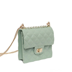 Jelly Shoulder Bag Mini Crossbody Diamond Quilted Pattern Chain Messenger