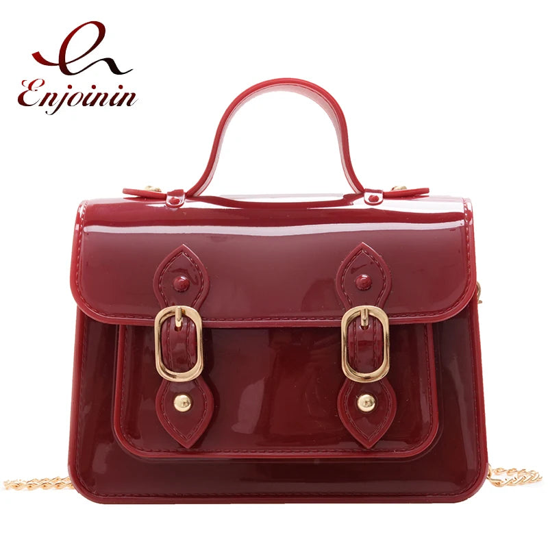 Jelly Vintage Chain Shoulder Bags for Women Casual Crossbody Bag
