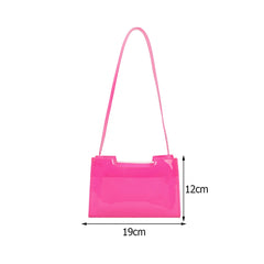Jelly Women's Transparent Shopper Bag Solid Shoulder Handbag
