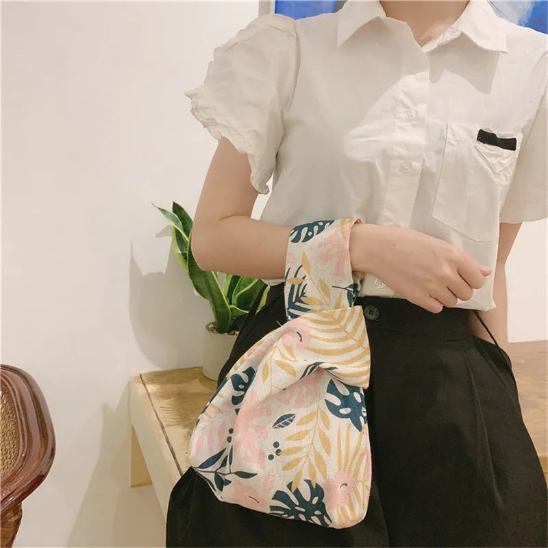 Jiessie&Angela Small Fabric Handbag Wrist Wallet Pouch Women's Bags