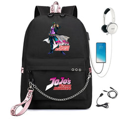 JoJo's Bizarre Adventure Backpack with USB Charge & Headphone