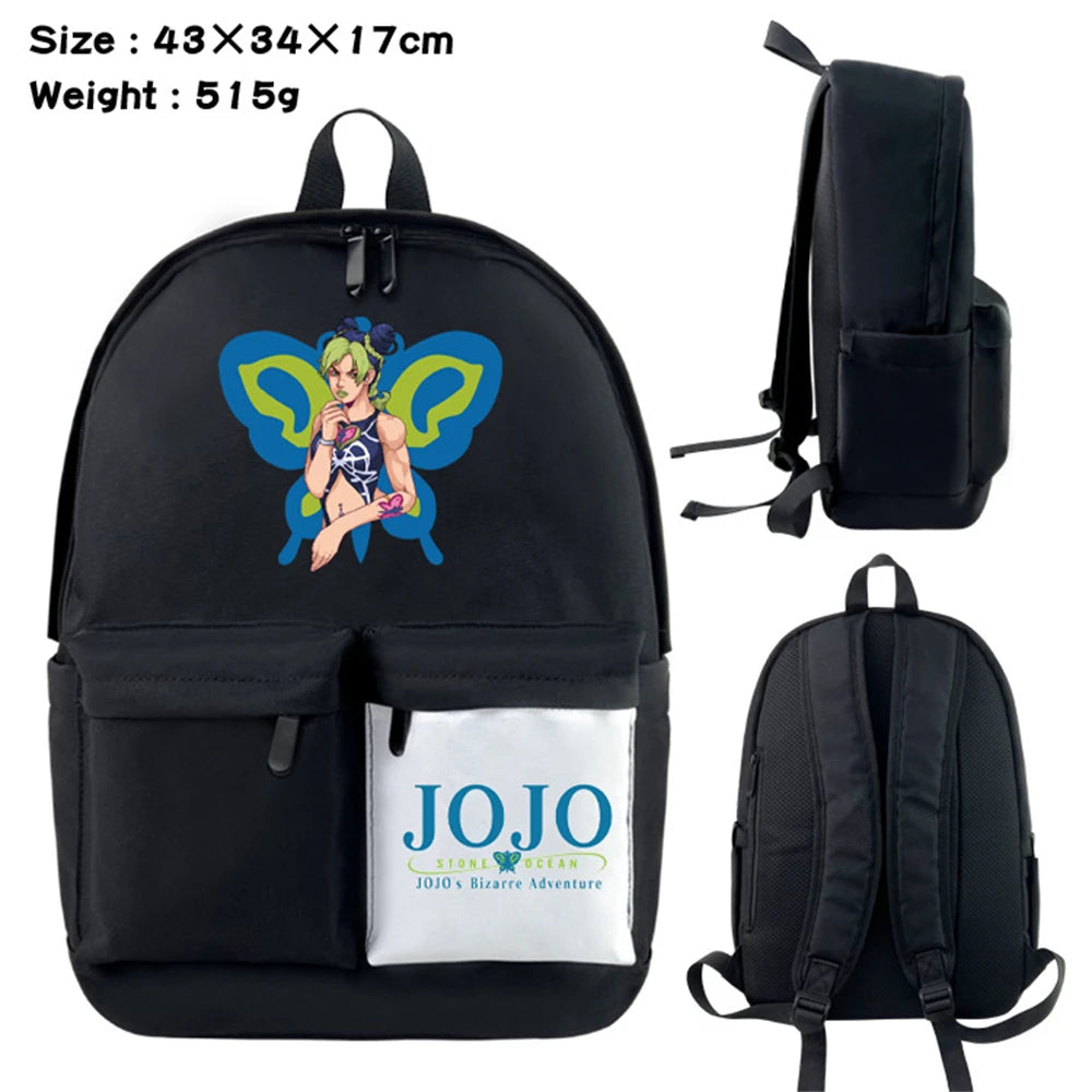 JoJo's Bizarre Adventure Nylon Backpack Teen Student Schoolbag