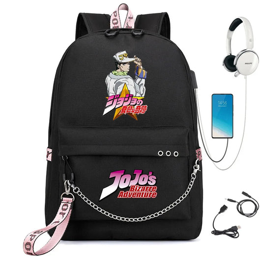 JoJo's Bizarre Adventure Backpack Schoolbag with USB
