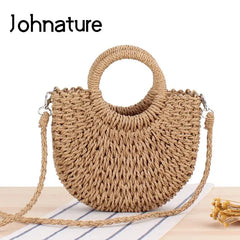 Leisure Straw Bag Bohemian Beach Crossbody Handbag