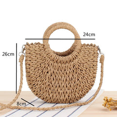Leisure Straw Bag Bohemian Beach Crossbody Handbag