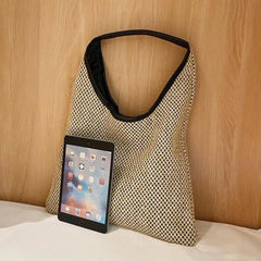 Versatile Woven Straw Beach Bag Large Capacity Solid Shoulder Bags