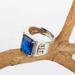 Sapphire Gemstone Silver 925 Ring for Men