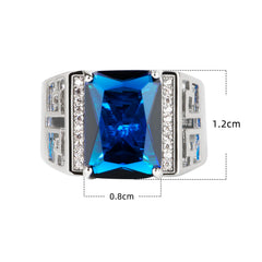 Sapphire Gemstone Silver 925 Ring for Men