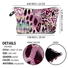 Leopard Makeup Bag Water Resistant Organizer Women Beauty Bag