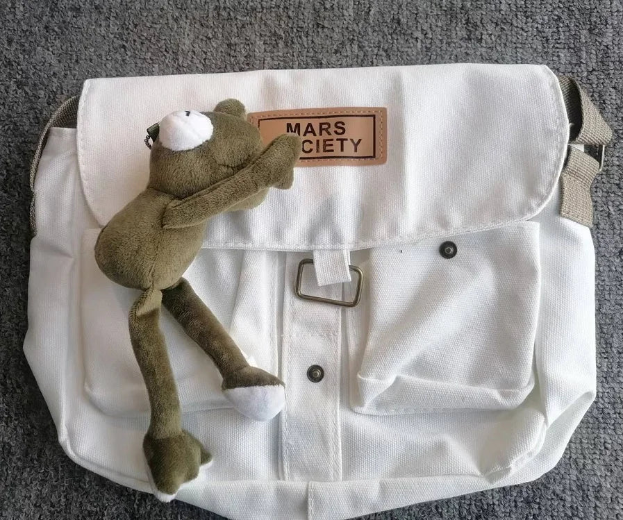 Canvas Women Bag Messenger Bag for Ladies Students Satchel Crossbody Shoulder Ba