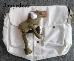 Canvas Women Bag Messenger Bag for Ladies Students Satchel Crossbody Shoulder Ba