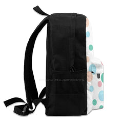 Jubijay Bubbles 3D Print Backpack Pastel Pink Green Peach Polka