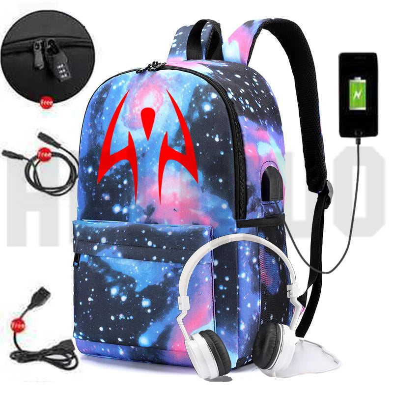 Jujutsu Kaisen Yuji Itadori Backpack USB Charging School Bag