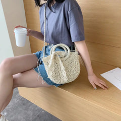 JuneRain Straw Bag Summer Women Messenger Crossbody Bags
