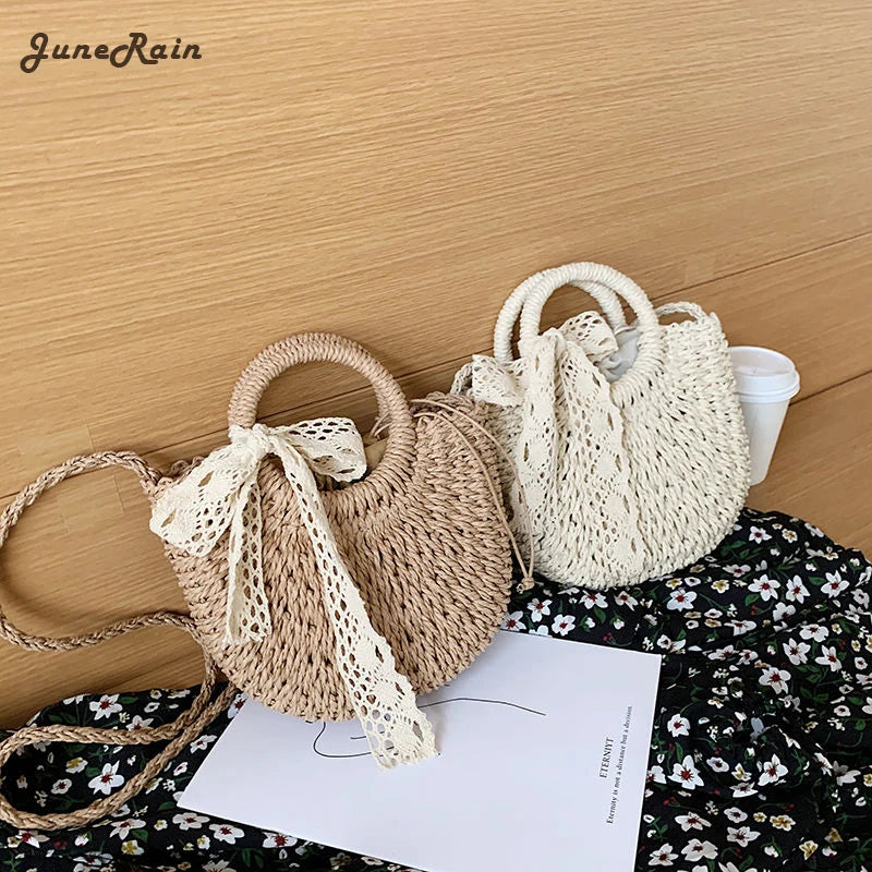 JuneRain Straw Bag Summer Women Messenger Crossbody Bags