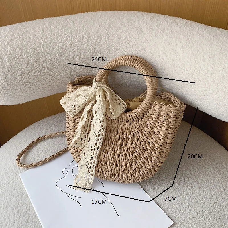 JuneRain Straw Bag Summer Women Messenger Crossbody Bags