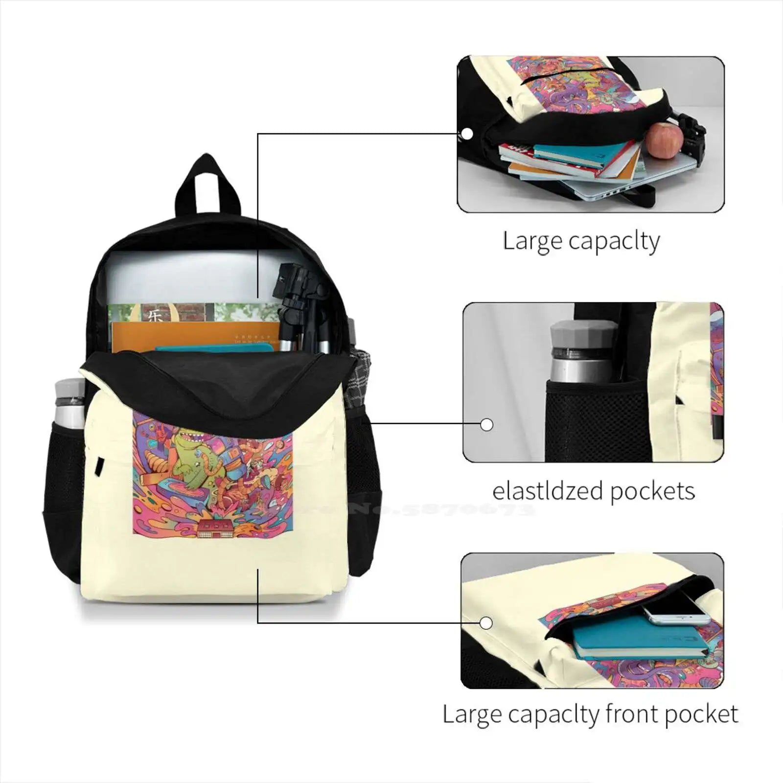 Dancing Creatures Large Capacity Backpack