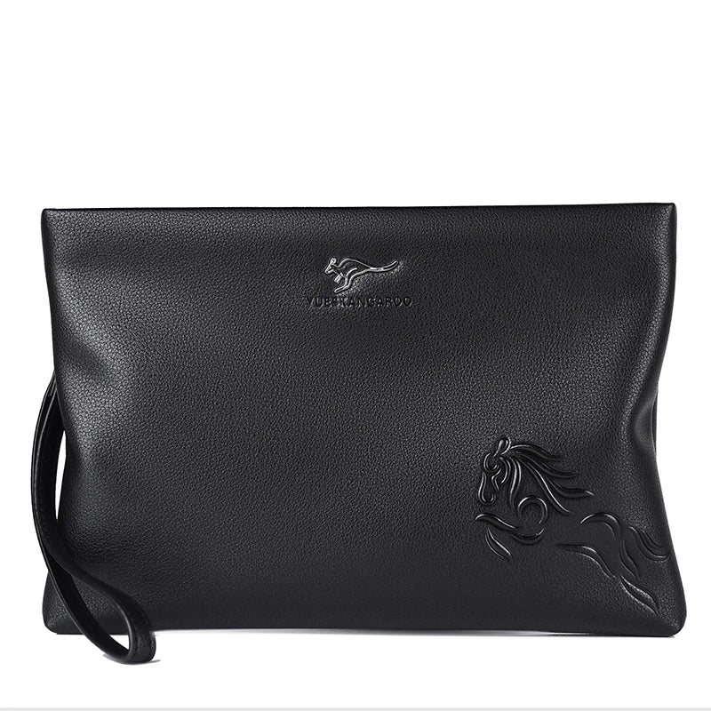 KANGAROO Men Clutch Bag Leather Long Purse Password Money Bag Business
