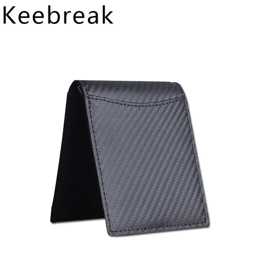 RFID Carbon Fiber Leather Men's Wallet Trifold Magic Money Purse