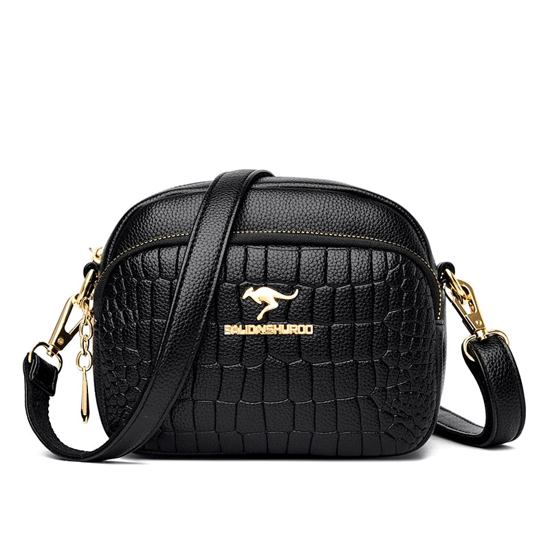 Crocodile Pattern Small Round Bag Western Style Female Shoulder Bag