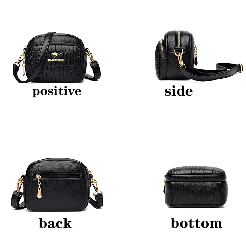 Crocodile Pattern Small Round Bag Western Style Female Shoulder Bag