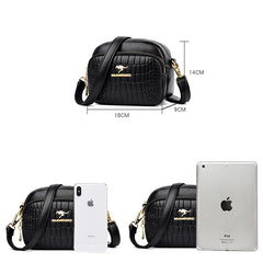 Crocodile Pattern Small Round Bag Western Style Female Shoulder Bag