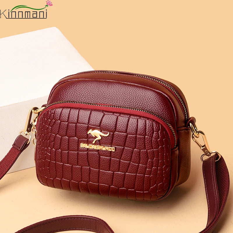 Crocodile Pattern Small Round Bag Western Style Female Shoulder Bag