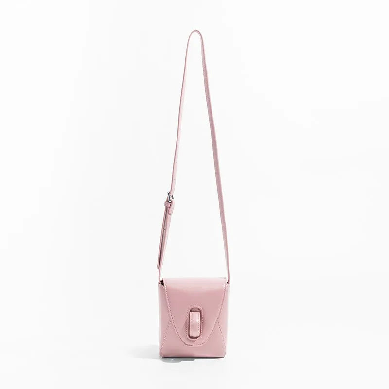 Mini Korean Silver PU Women Crossbody Saddle Bag